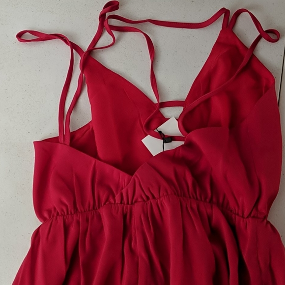 Few Moda New York romantic red spaghetti strap maxi evening dress sz small nwt - Picture 3 of 7